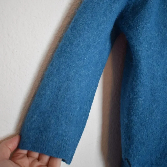 Massimo Dutti Sweater Sz S Crop Boxy Alpaca Wool Blend Crop 3/4 Sleeve Boho - Picture 5 of 15